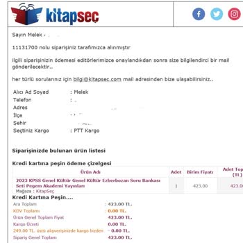 Kitap Seç Eksik Kitap Gönderimi