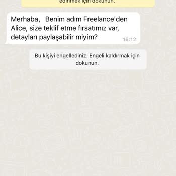WhatsApp Yabancı Numara Mesajı