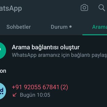 WhatsApp'tan Gelen Yabancı Numara Araması