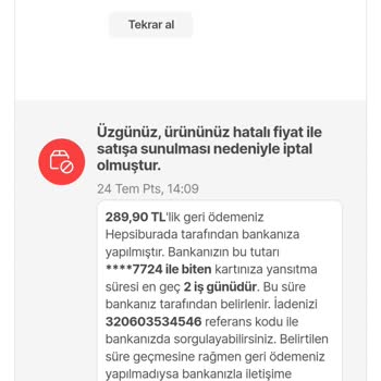 Yataş Fiyat Hatası Diyerek Ürün İptali