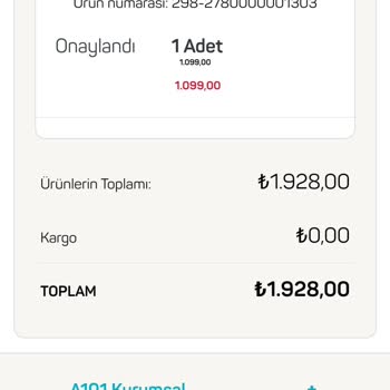 A101 Ürün Teslim Edilmemesi