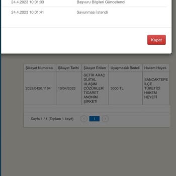 Sancaktepe Kaymakamlığı Tüketici Hakem Heyeti Hukuka Aykırı Savunma Süresi