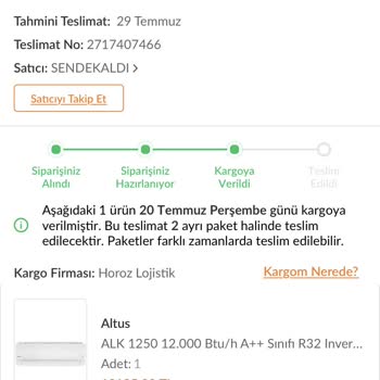 Sendekaldı Satıcısı Horoz Lojistik Saçmalığı