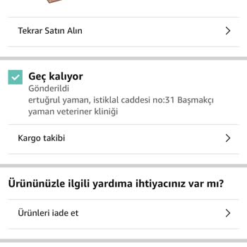 Amazon Teslimatının Yapılmaması Ve Açıklamanın Olmaması