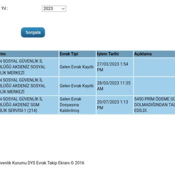 SGK Emeklilik Kaydı Ret Edildi