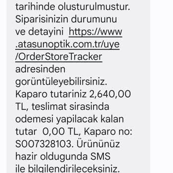 Atasun Optik Akbatı Şubesi 4 Al 3 Öde Lens Kamp Güneş Gözlüğü 100 TL İ