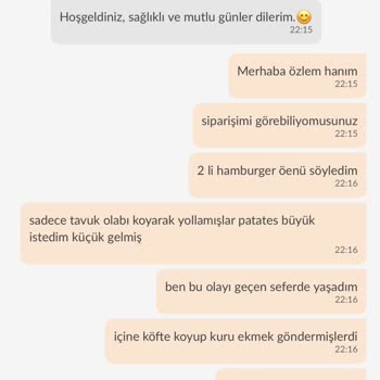 Trendyol Yemek Üzerinden Burger King Siparişi Şikayeti