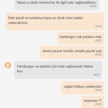 Trendyol Yemek Üzerinden Burger King Siparişi Şikayeti