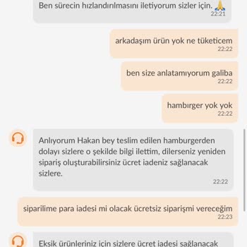 Trendyol Yemek Üzerinden Burger King Siparişi Şikayeti