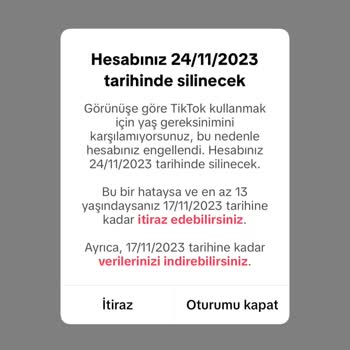 TikTok Kalıcı Olarak Hesabımı Kapattı