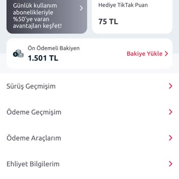 Tiktak Ön Ödeme Bakiye İadesi