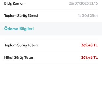 BinBin Aracında Kullanım Ücreti Hatası