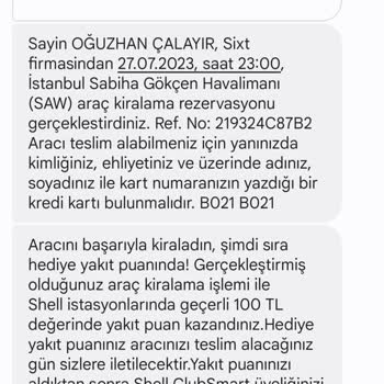 Obilet Uygulamasından Araç Kiralamayın