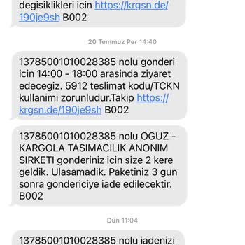 KARGOMsende Adrese Gelmeyen Kargo İadesi