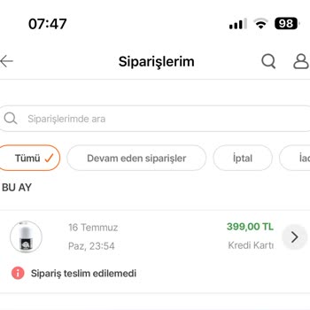 Hepsiburada.com Sipariş Teslim Edemiyor