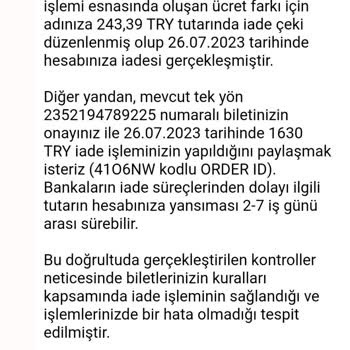 THY Bilet Sisteminde Açık Var