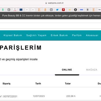 Watsons İnternet Sitesinden Alışveriş Saçmalığı