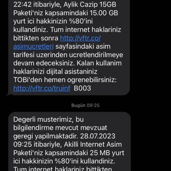 Vodafone Haksız Faturama Para Yansıtıyor!