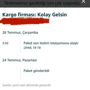 Kolay Gelsin Kargomu Getirmedi