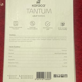 Karaca Züccaciye Karaca Termosunda Kutu Açıklamasıyla Ürün Özelliklerinin Aynı Olmaması