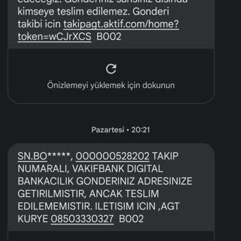 AGT Kurye (aynigunteslim.com) AGT Kuryenin 2 Aydır Banka Kartımı Getirmemesi