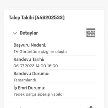 Arçelik TV'de Çizgiler Oluştu Ve Servis Hala Gelmedi