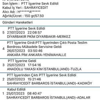 PTT Kargo Ankara'ya Gelmesi Gereken Kargom Diyarbakır'a Sevk Edildi Görünüyor