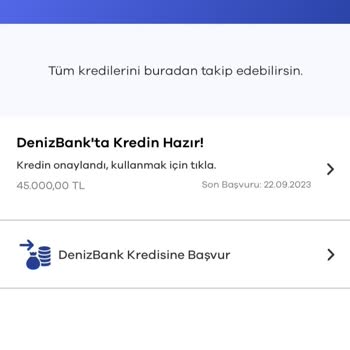 Denizbank Tanımlı Krediniz Var Deyip Kullandırmıyor