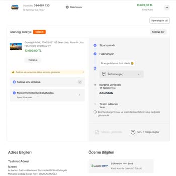 Hepsiburada Grundig Türkiye (Arçelik) Resmi Mağazasının Hazin Sonu...