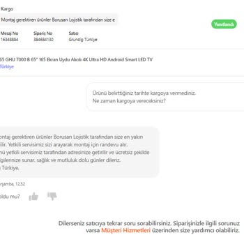 Hepsiburada Grundig Türkiye Mağazası Ürünleri Yollamıyor...