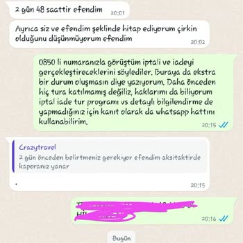 Crazy Travel Müşteri İletişimini Bilmiyor