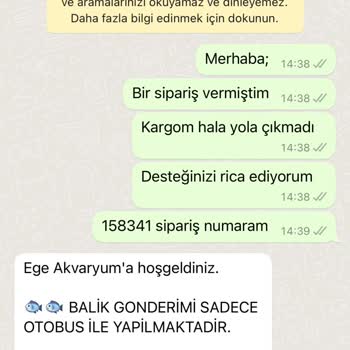 Ege Akvaryum 1 Ayda Gelmemiş Ürün Ve Hala Alamadığım Ücret İadesi