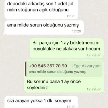 Ege Akvaryum 1 Ayda Gelmemiş Ürün Ve Hala Alamadığım Ücret İadesi