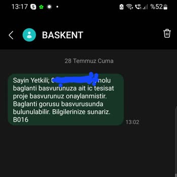 Başkent Doğalgaz Başkent İsimli Yerden Gelen Mesaj