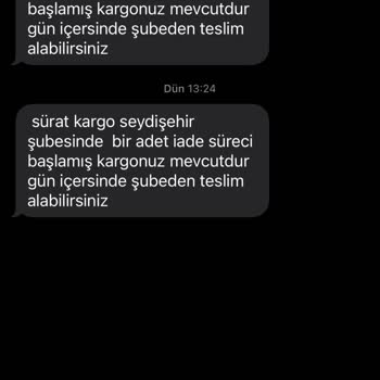 Sürat Kargo Seydişehir Şubesi 1 Haftadır Kargomu Bayide Bekletiyor