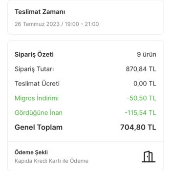 Migros Sanal Market Pişmanlığı