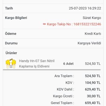 Badem10.com Handy Hanım 07 Yerine 05 Gönderen Firma