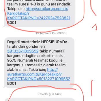 Sürat Kargo Haber Dahi Verilmeden İadeye Giden Kargom
