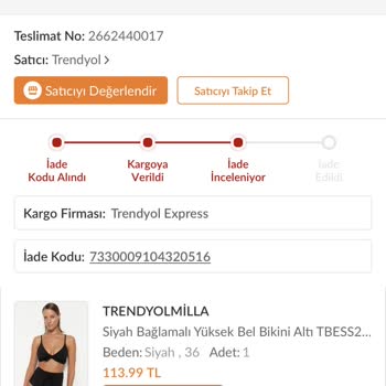 Trendyol İade Süreci Bitmiyor