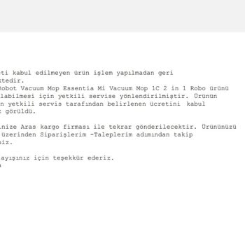 Delta Servis Beni Aramadan Xiaomi Essential 2in1 Robotu Geri Gönderdi