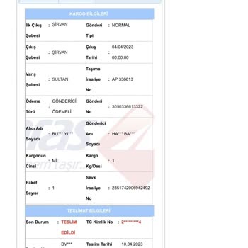Aras Kargo Kayıp Ürün İadesi Gerçekleşmiyor