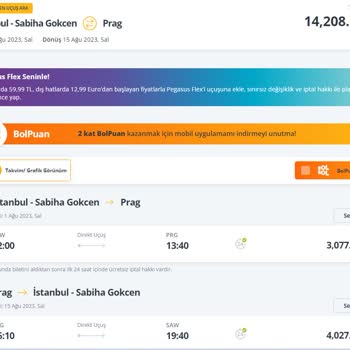 Pegasus Havayolları Bilet Fiyat Farkı İşgüzarlığı