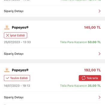 Tıkla Gelsin Ücret İadesi Talebi