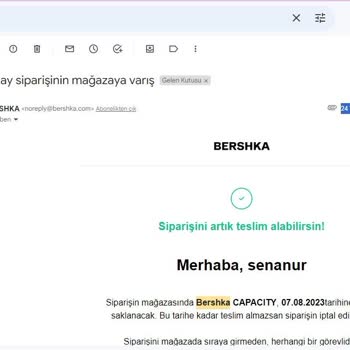 Bershka Sipariş Şikayeti-Haksız Yere Siparişimi İade Ettiler