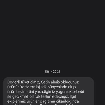 Horoz Lojistik Teslimat Sıkıntısı. Teslim Etmiyor