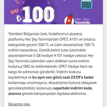 Vodafone Hediye Çarkı İndirim Kuponu