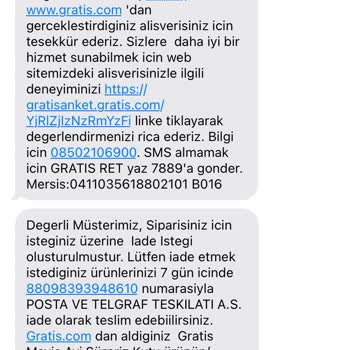 Gratis Para İadesi Yapmıyor, Müşteri Hizmetleri İlgilenmiyor