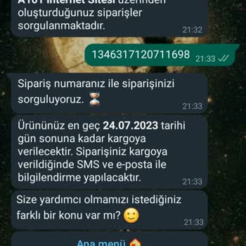 A101 Siparişim Kargoya Bile Verilmedi.