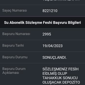 Malatya Büyükşehir Belediyesi Malatya MASKİ Su Abonelik Fesih Ve Depozito İadesi