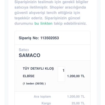 Sama' Collection Sipariş Kargoya Verilmedi